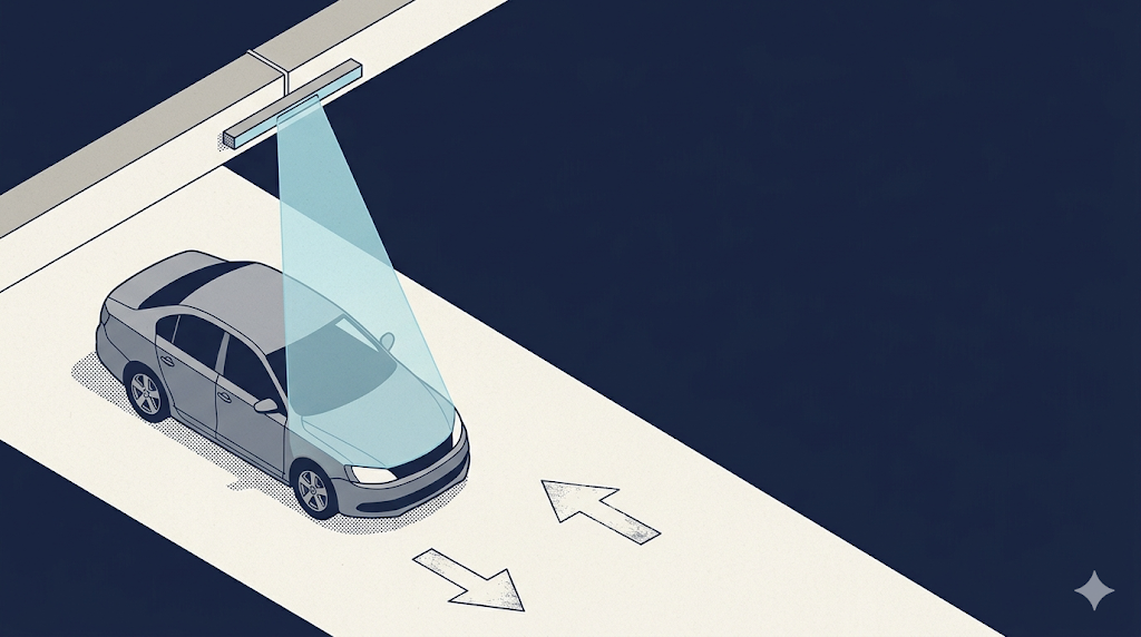 SpotShark Video Analytics scanning a vehicle under an overhead sensor
